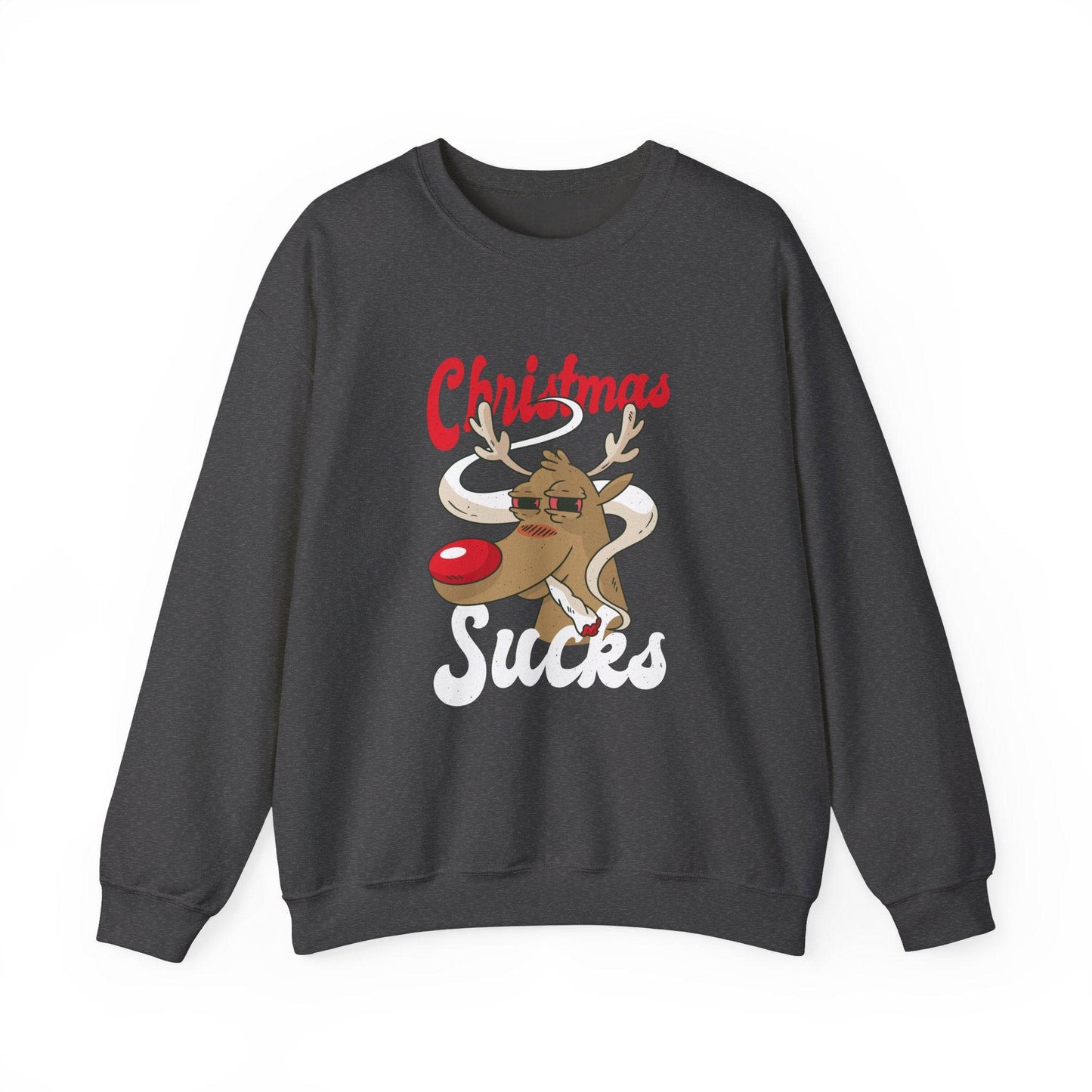 Christmas Sucks Reindeer Sweatshirt - Funny Anti - Holiday Design - Goateez Style