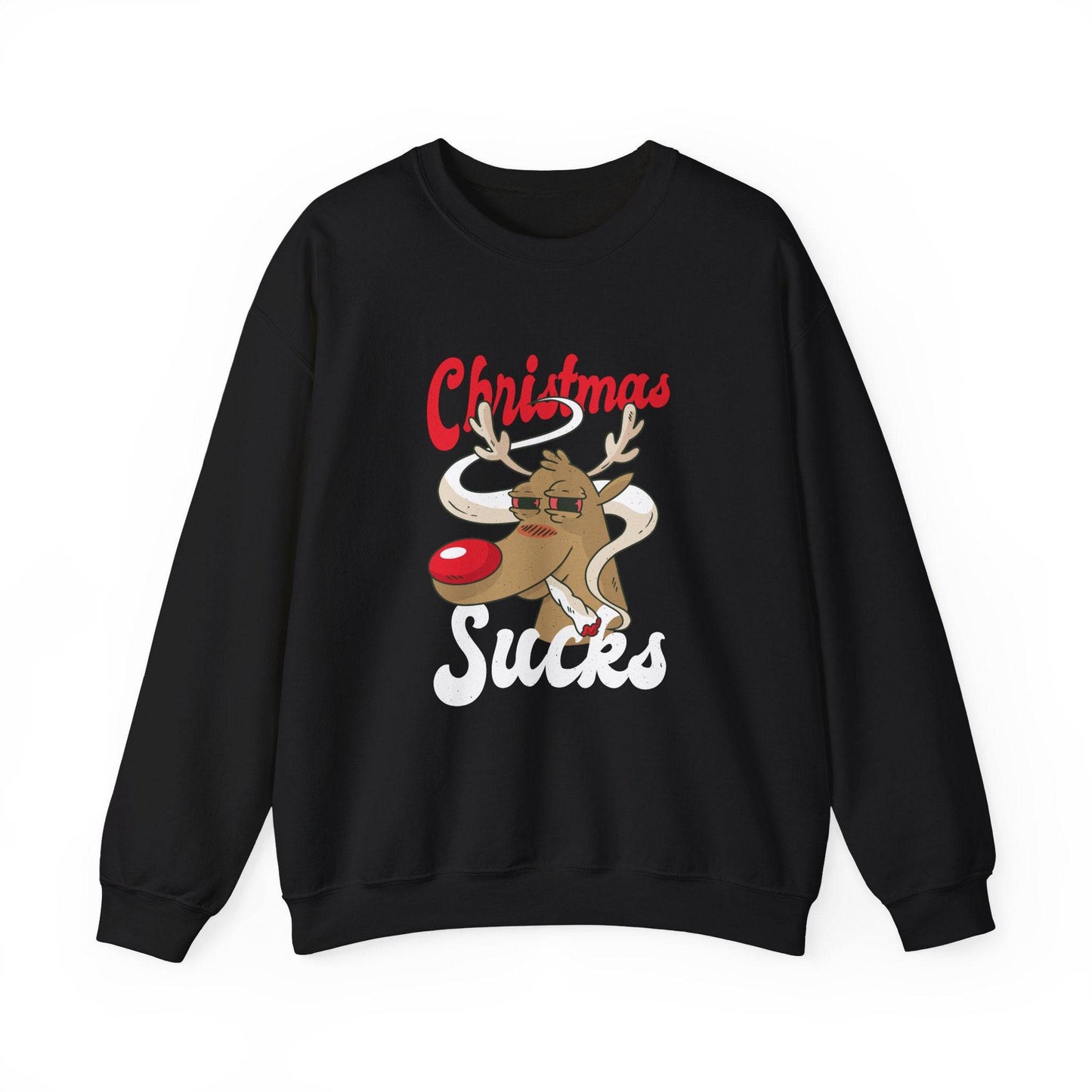 Christmas Sucks Reindeer Sweatshirt - Funny Anti - Holiday Design - Goateez Style
