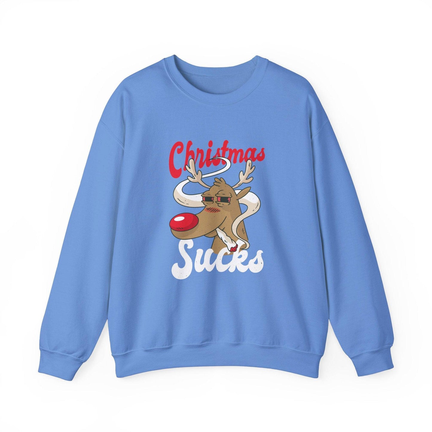 Christmas Sucks Reindeer Sweatshirt - Funny Anti - Holiday Design - Goateez Style