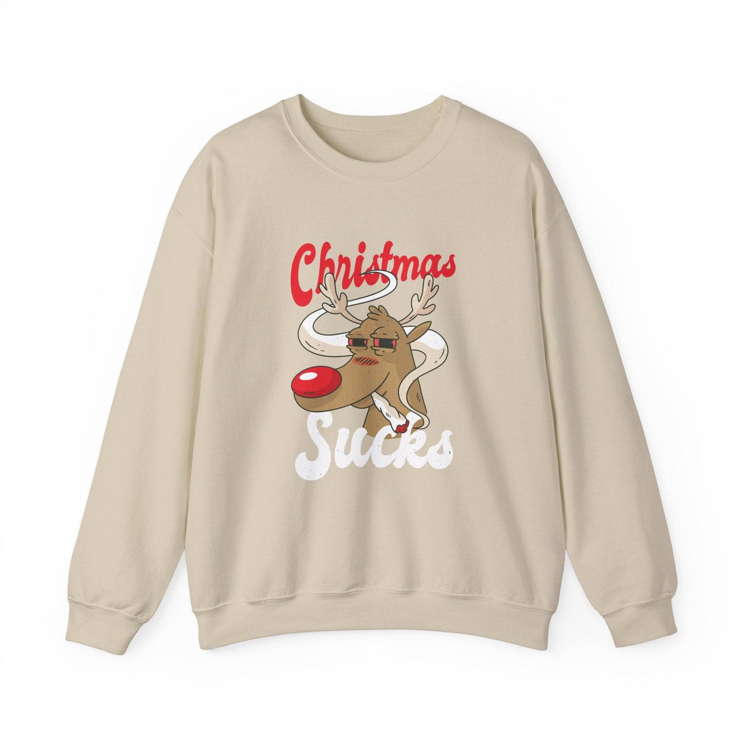 Christmas Sucks Reindeer Sweatshirt - Funny Anti - Holiday Design - Goateez Style
