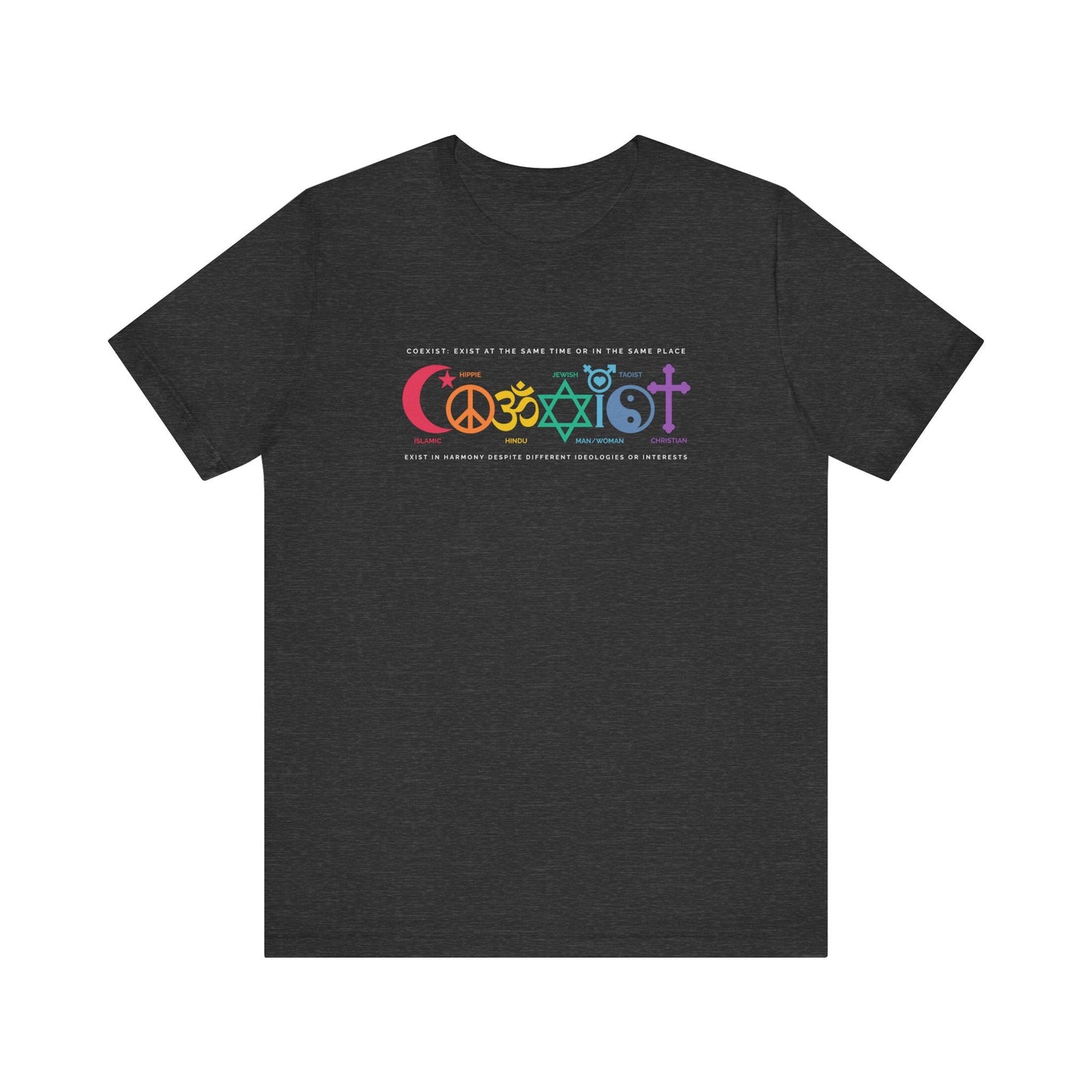 Coexist T-Shirt - Harmony of Religions and Beliefs Tee - Goateez Style