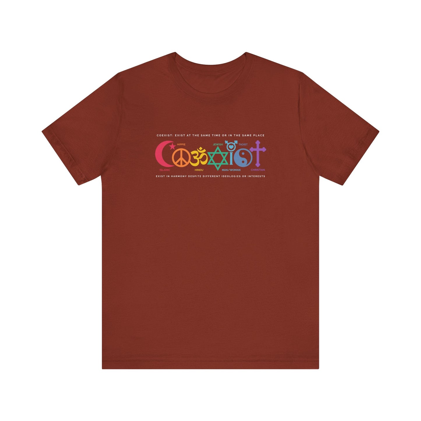 Coexist T-Shirt - Harmony of Religions and Beliefs Tee - Goateez Style