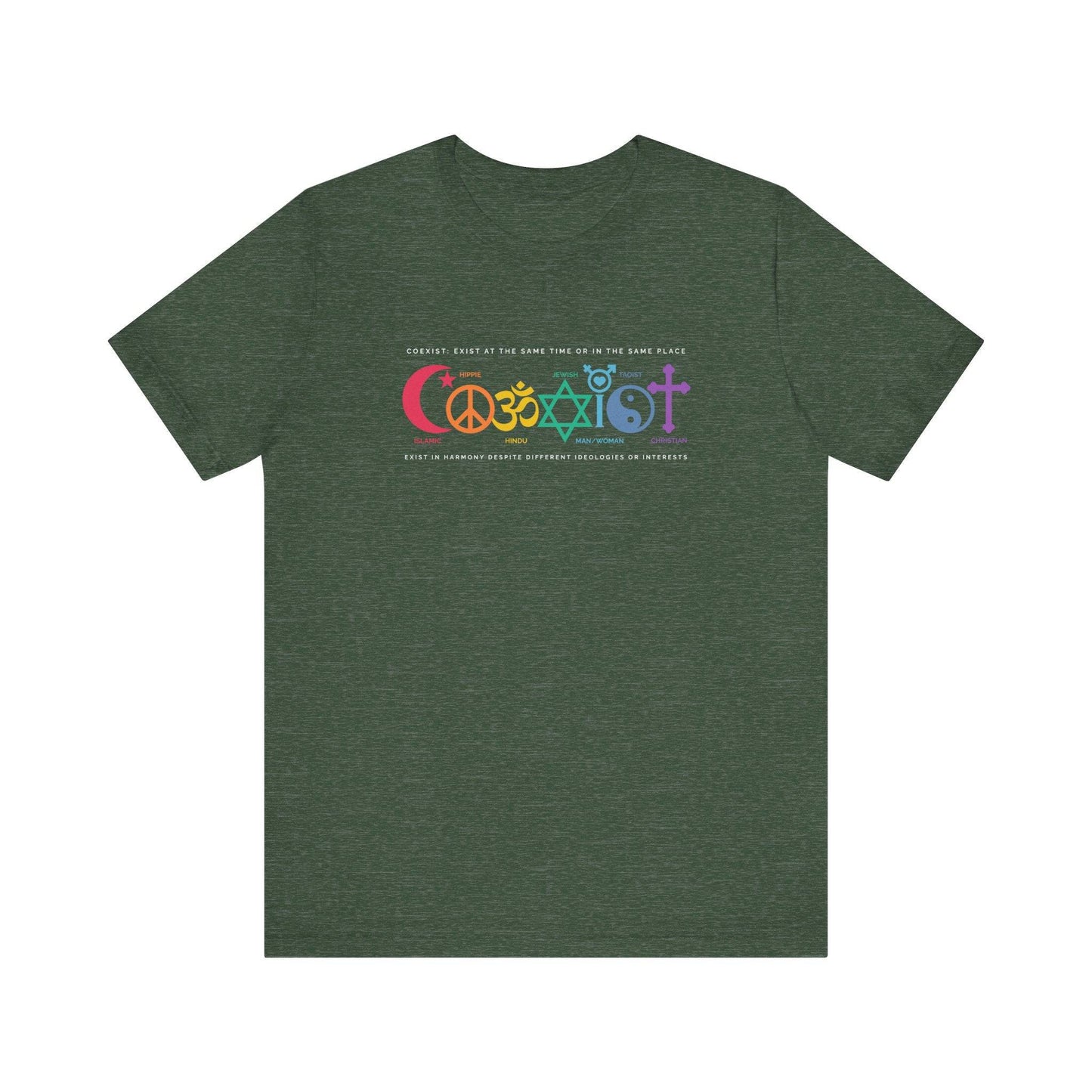 Coexist T-Shirt - Harmony of Religions and Beliefs Tee - Goateez Style