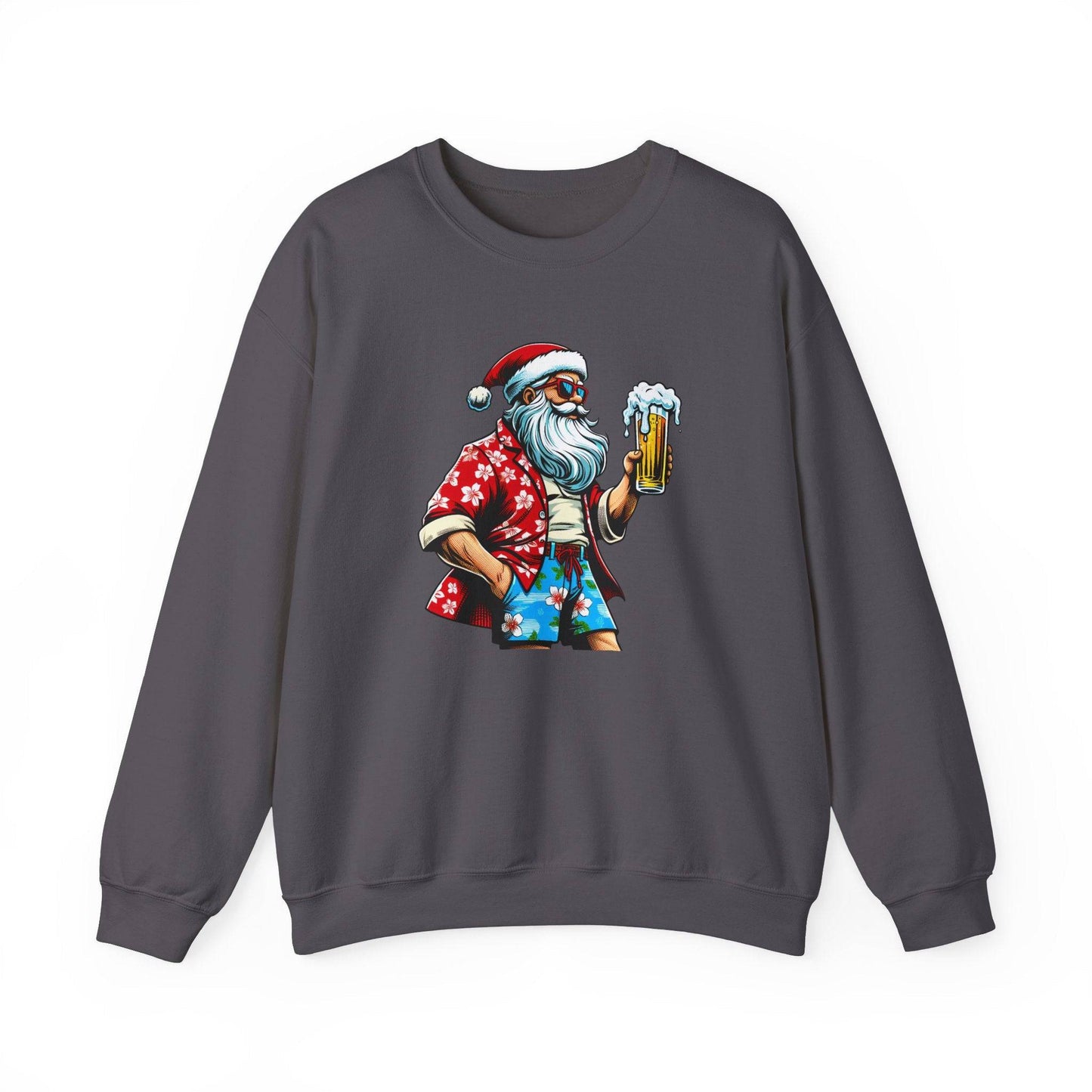Cool Beer Drinking Santa Funny Christmas Sweatshirt - Goateez Style
