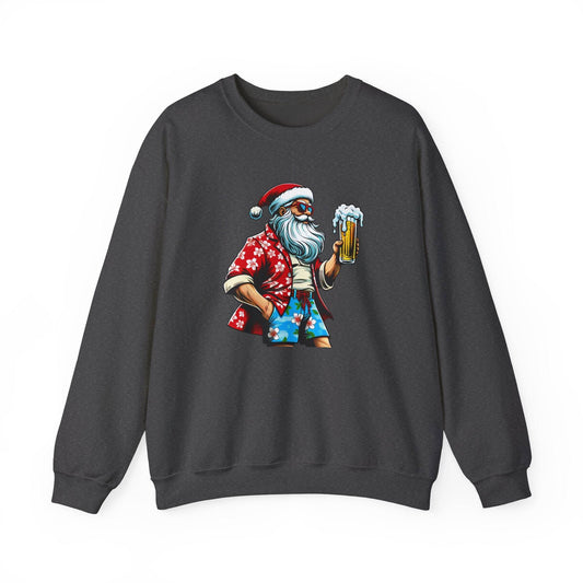 Cool Beer Drinking Santa Funny Christmas Sweatshirt - Goateez Style