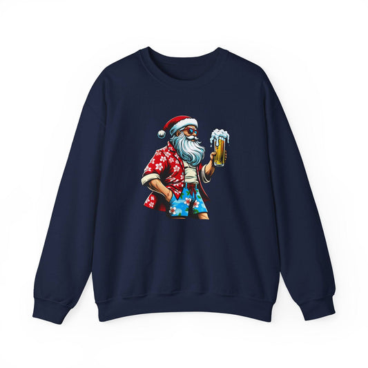 Cool Beer Drinking Santa Funny Christmas Sweatshirt - Goateez Style