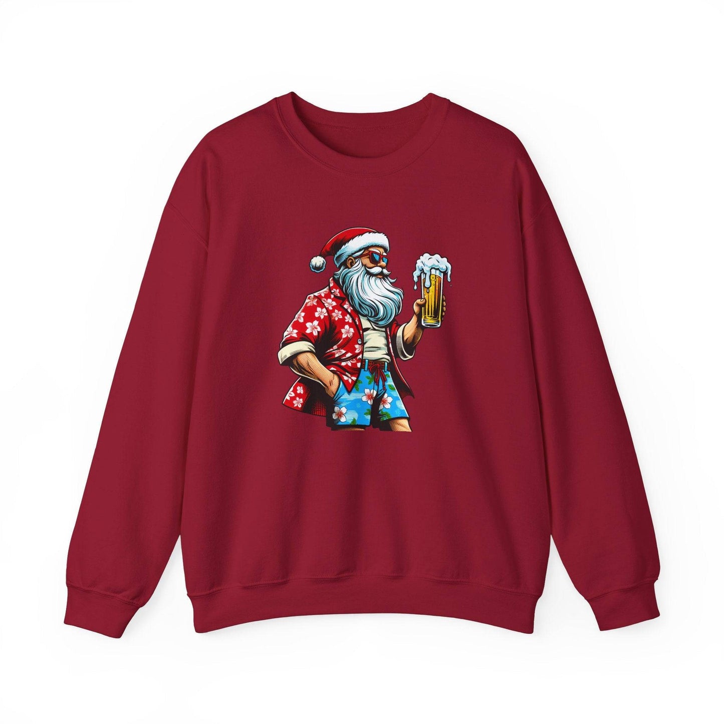 Cool Beer Drinking Santa Funny Christmas Sweatshirt - Goateez Style