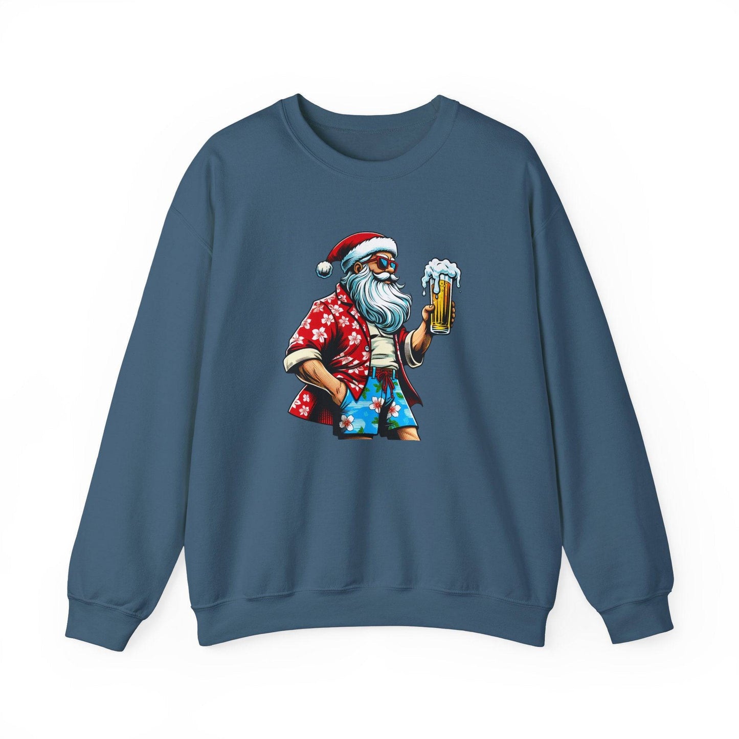 Cool Beer Drinking Santa Funny Christmas Sweatshirt - Goateez Style