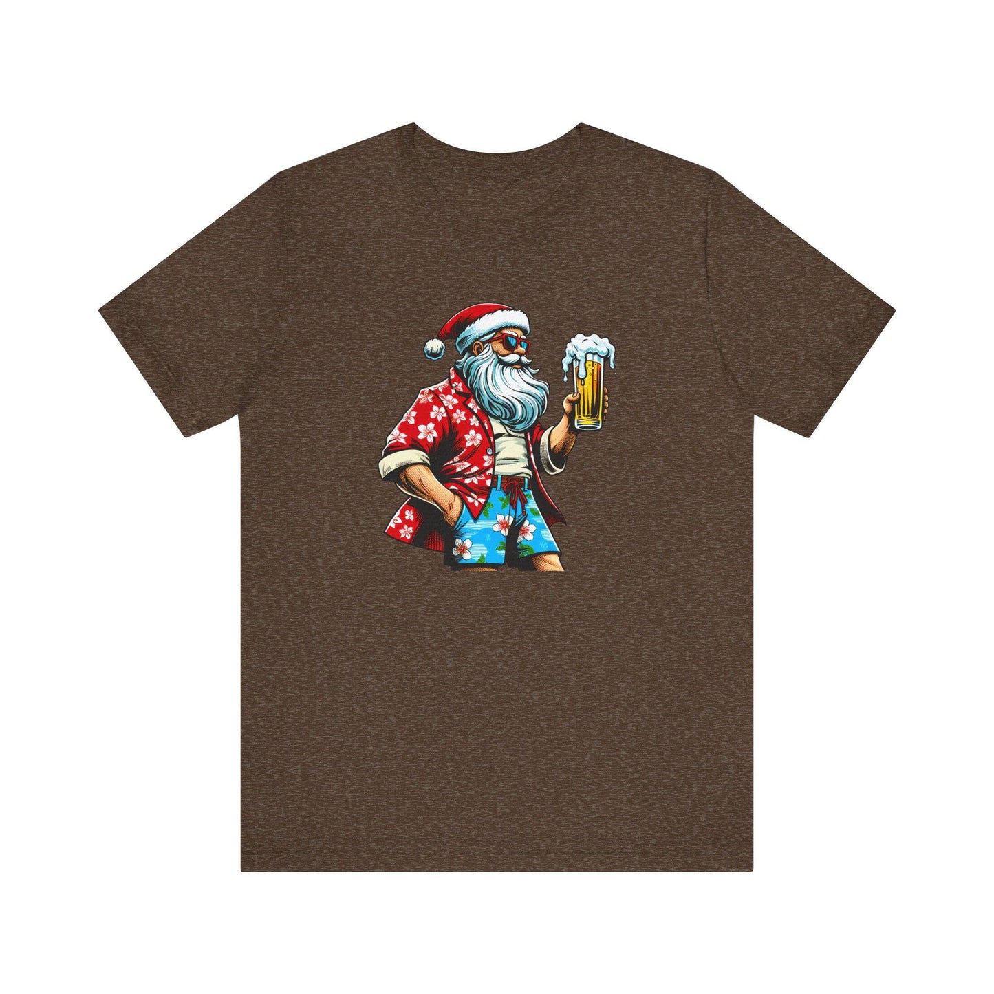 Cool Beer Drinking Santa Funny Christmas T-Shirt - Goateez Style