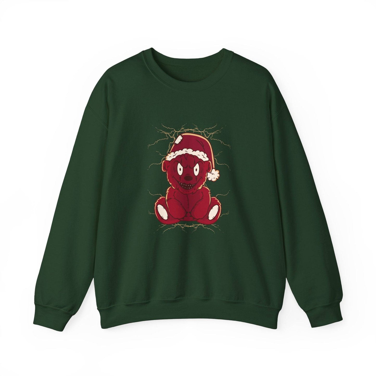 Creepy Christmas Bear Sweatshirt - Funny Spooky Holiday Design - Goateez Style