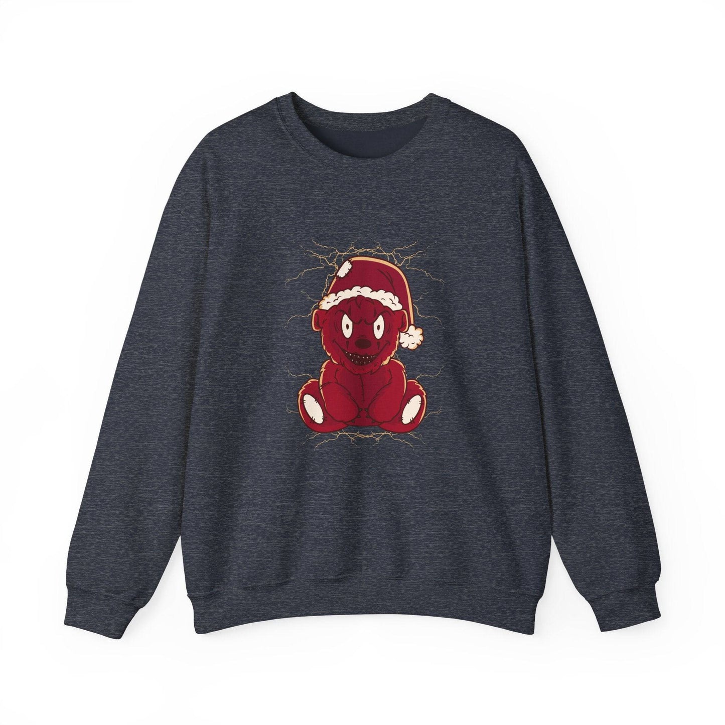 Creepy Christmas Bear Sweatshirt - Funny Spooky Holiday Design - Goateez Style