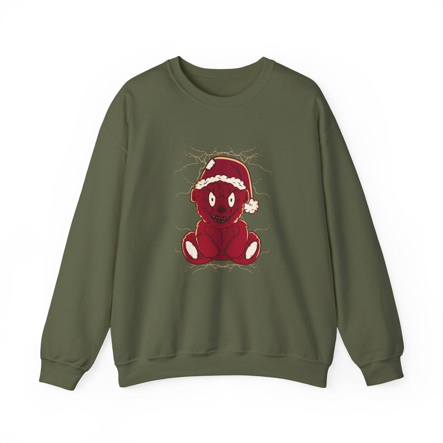 Creepy Christmas Bear Sweatshirt - Funny Spooky Holiday Design - Goateez Style