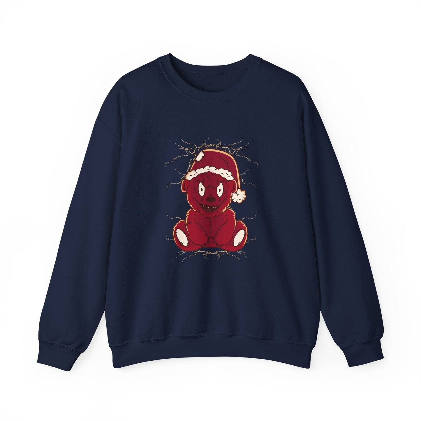 Creepy Christmas Bear Sweatshirt - Funny Spooky Holiday Design - Goateez Style