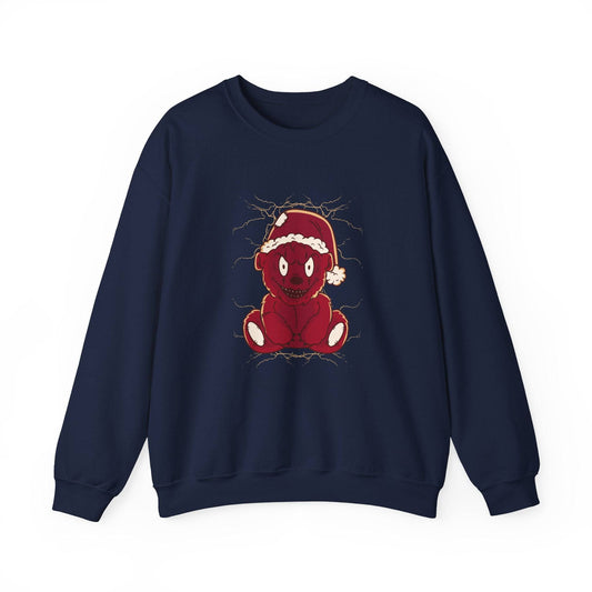 Creepy Christmas Bear Sweatshirt - Funny Spooky Holiday Design - Goateez Style