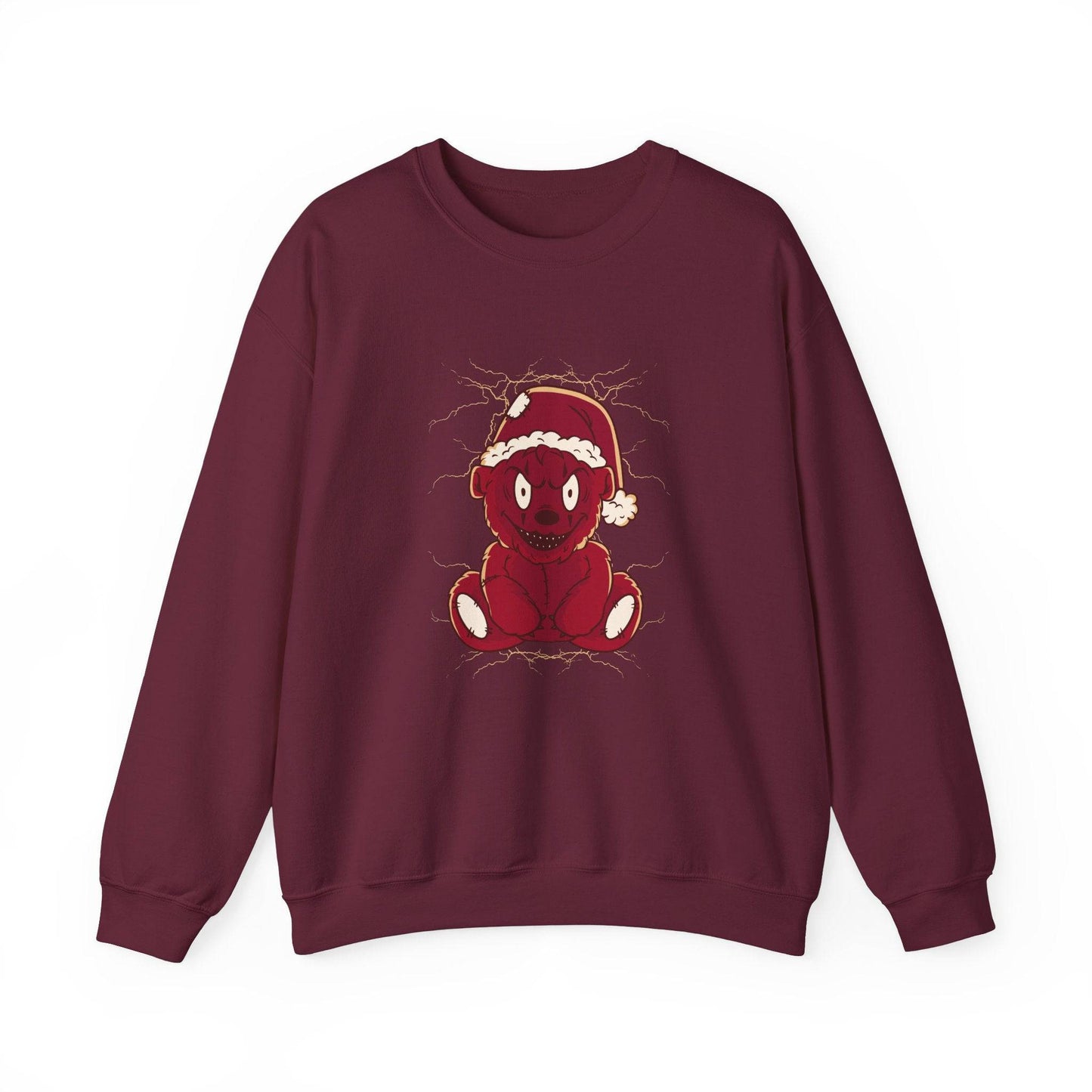 Creepy Christmas Bear Sweatshirt - Funny Spooky Holiday Design - Goateez Style