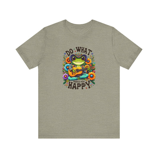 Do What Makes You Happy Frog T-Shirt - Cute Motivational Tee - Goateez Style