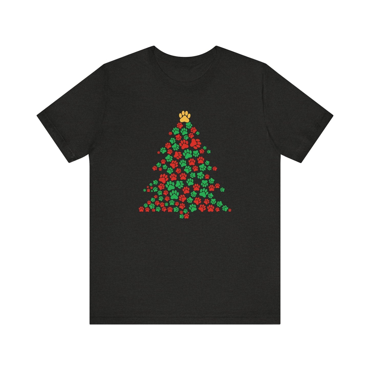 Dog Paw Christmas Tree T-Shirt - Festive Dog Lover Holiday Tee - Goateez Style