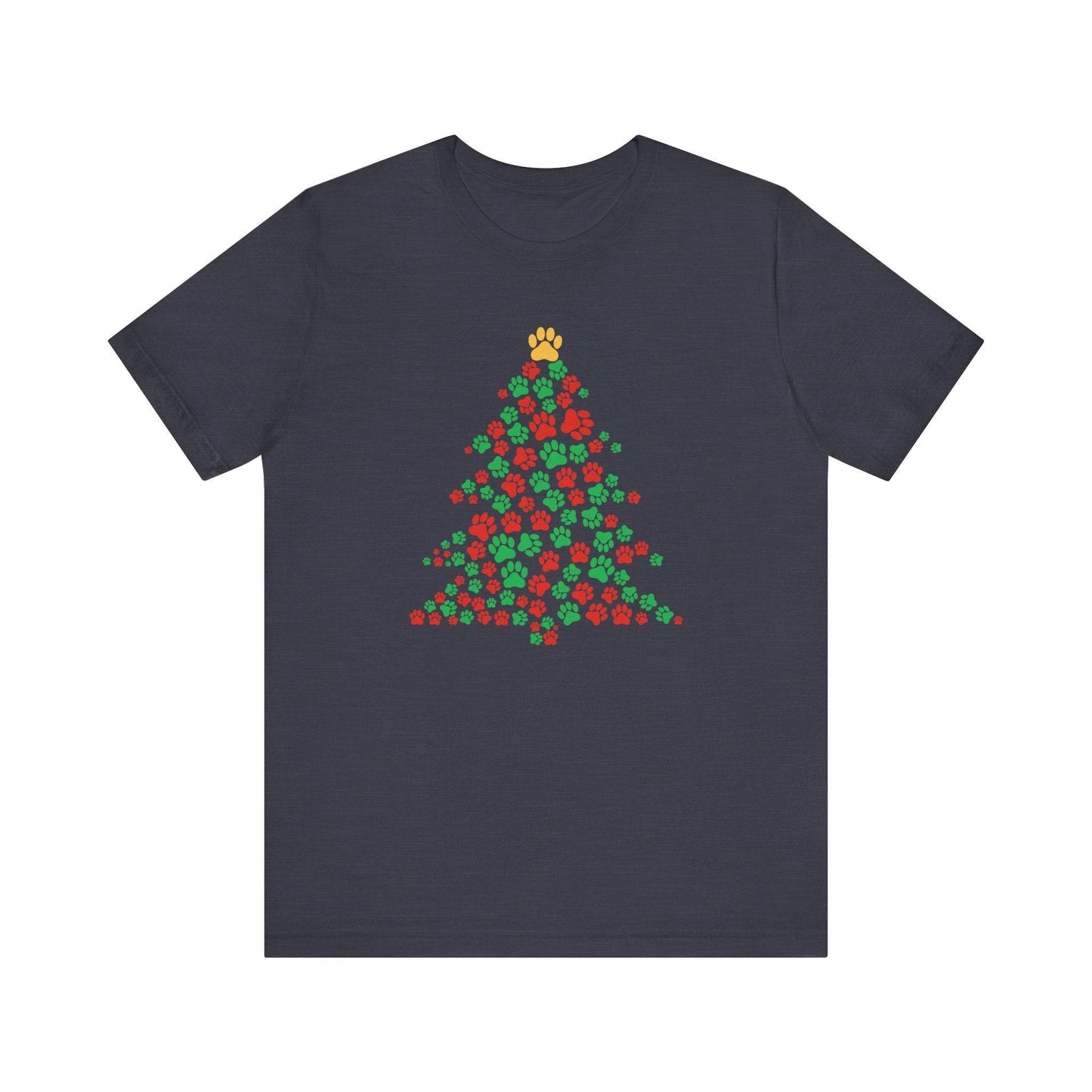 Dog Paw Christmas Tree T-Shirt - Festive Dog Lover Holiday Tee - Goateez Style