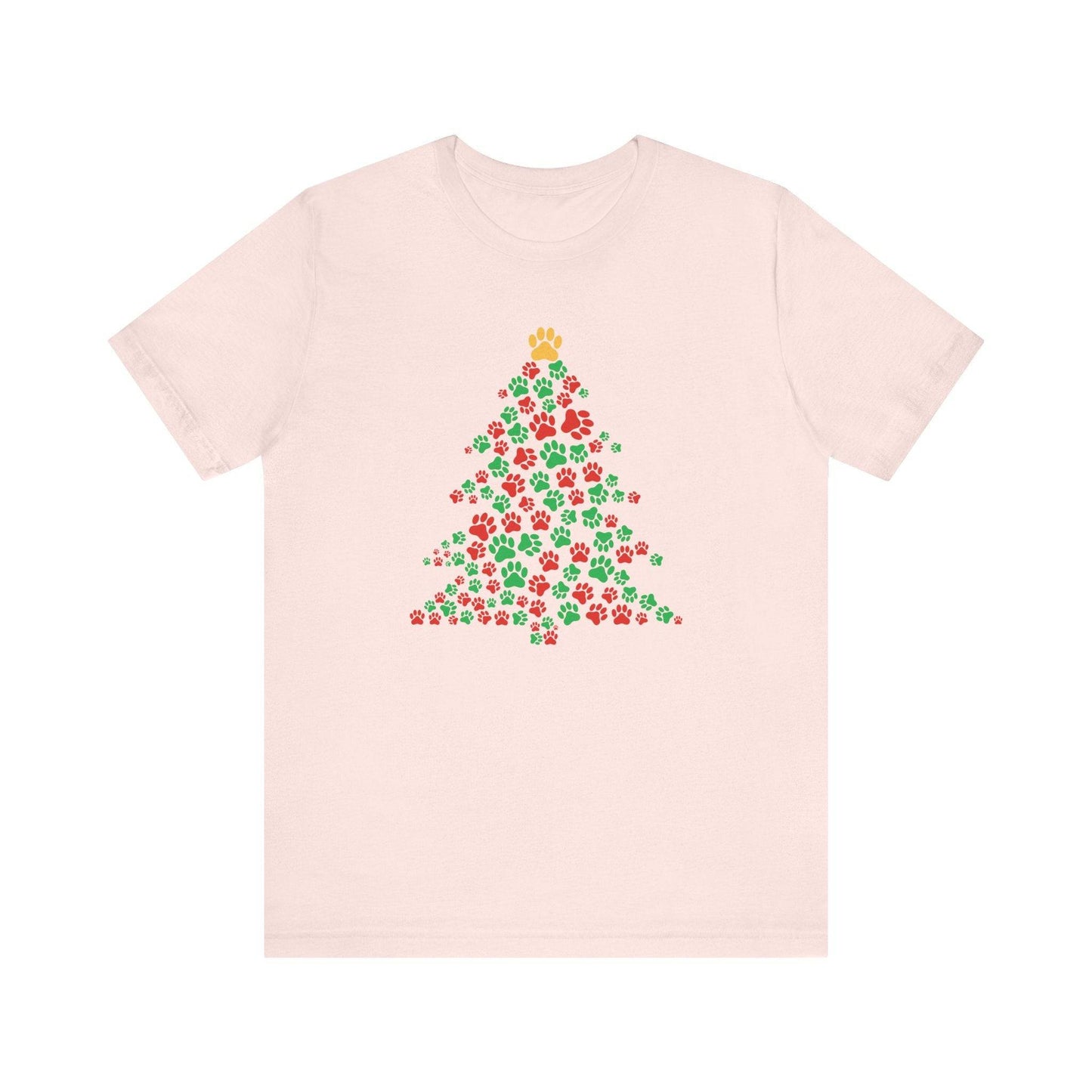 Dog Paw Christmas Tree T-Shirt - Festive Dog Lover Holiday Tee - Goateez Style