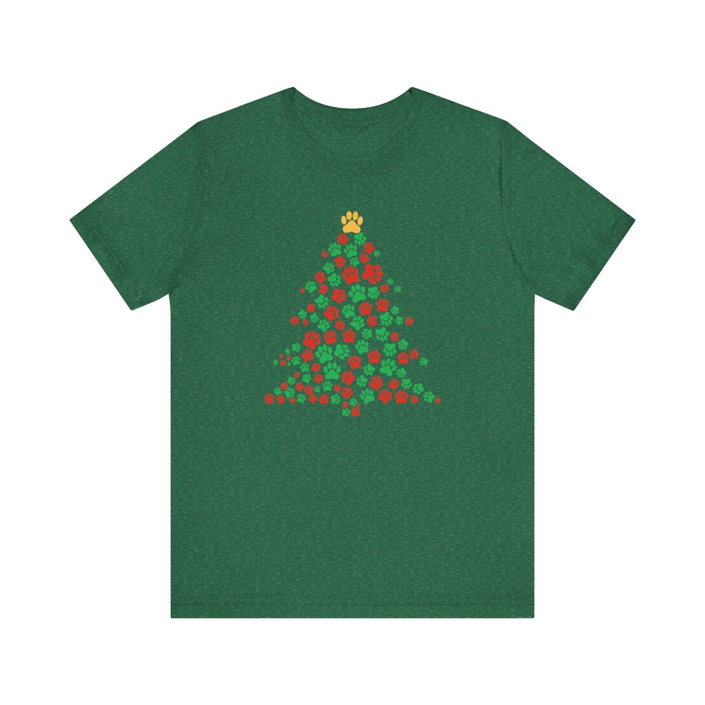 Dog Paw Christmas Tree T-Shirt - Festive Dog Lover Holiday Tee - Goateez Style