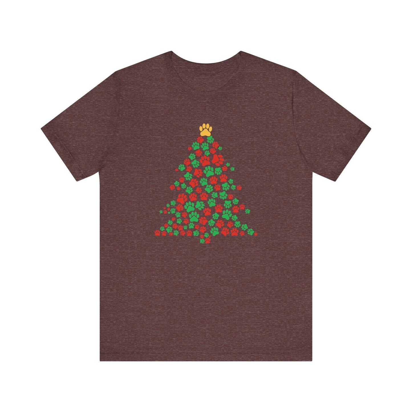 Dog Paw Christmas Tree T-Shirt - Festive Dog Lover Holiday Tee - Goateez Style