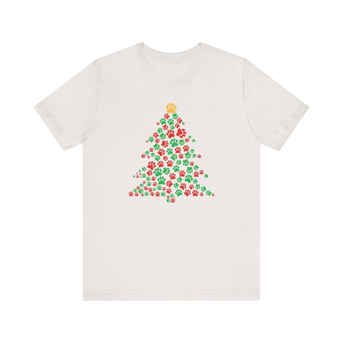 Dog Paw Christmas Tree T-Shirt - Festive Dog Lover Holiday Tee - Goateez Style