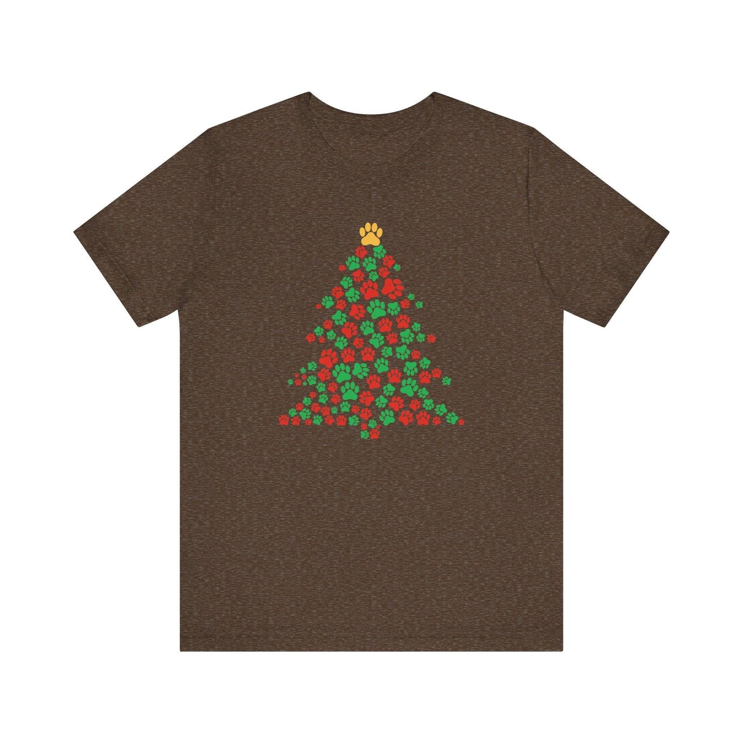 Dog Paw Christmas Tree T-Shirt - Festive Dog Lover Holiday Tee - Goateez Style