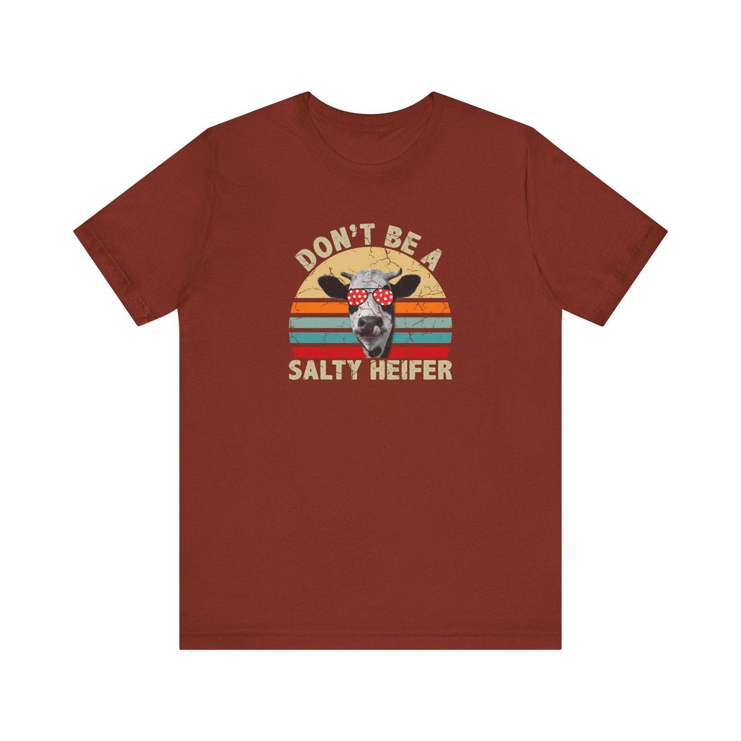 Don't Be a Salty Heifer Funny Cow T-Shirt Retro Design - Goateez Style