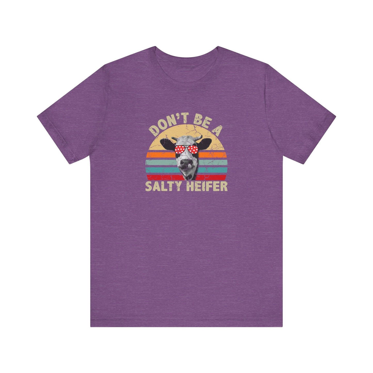 Don't Be a Salty Heifer Funny Cow T-Shirt Retro Design - Goateez Style