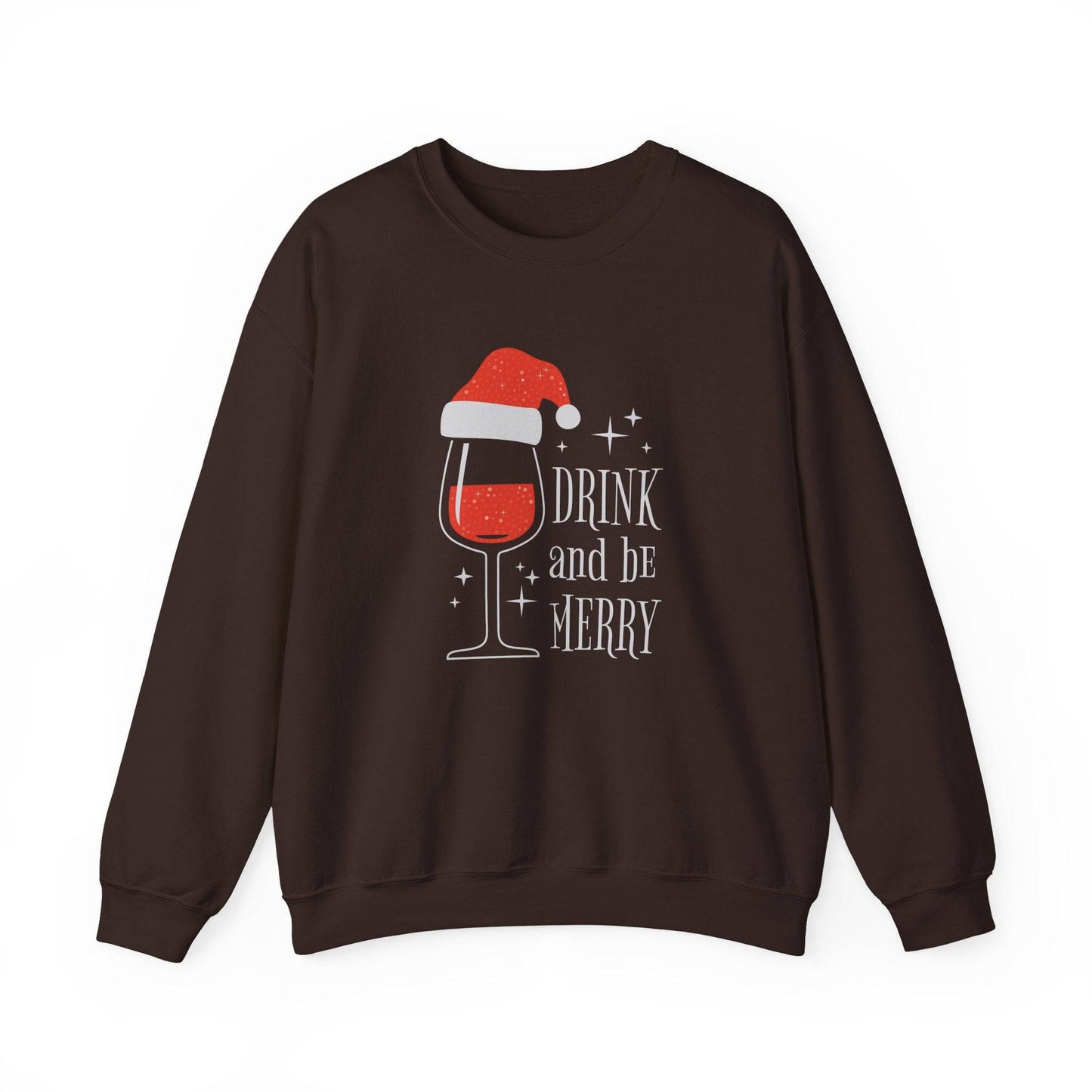 Drink and Be Merry Wine Christmas Sweatshirt Holiday Party Gift - Goateez Style