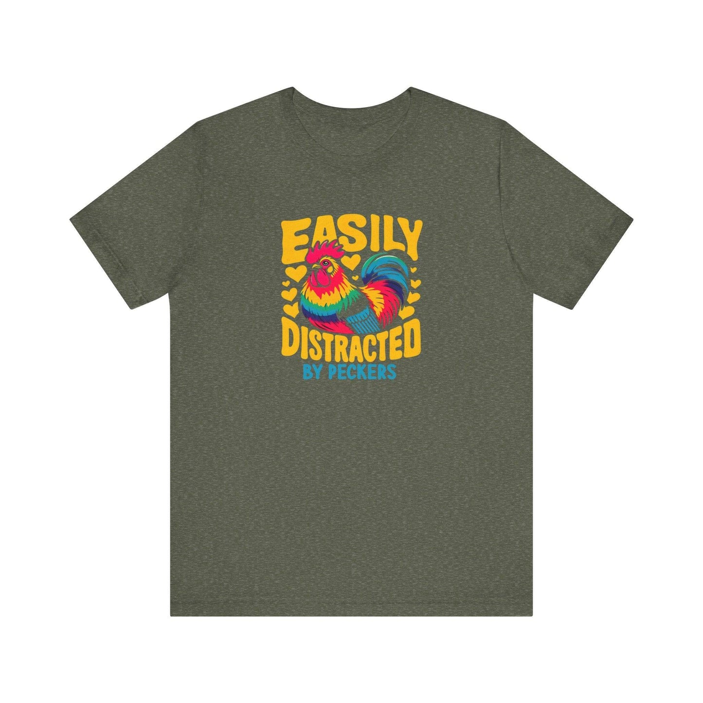 Easily Distracted By Peckers Funny T-Shirt | Hilarious Bird Lovers Tee - Goateez Style