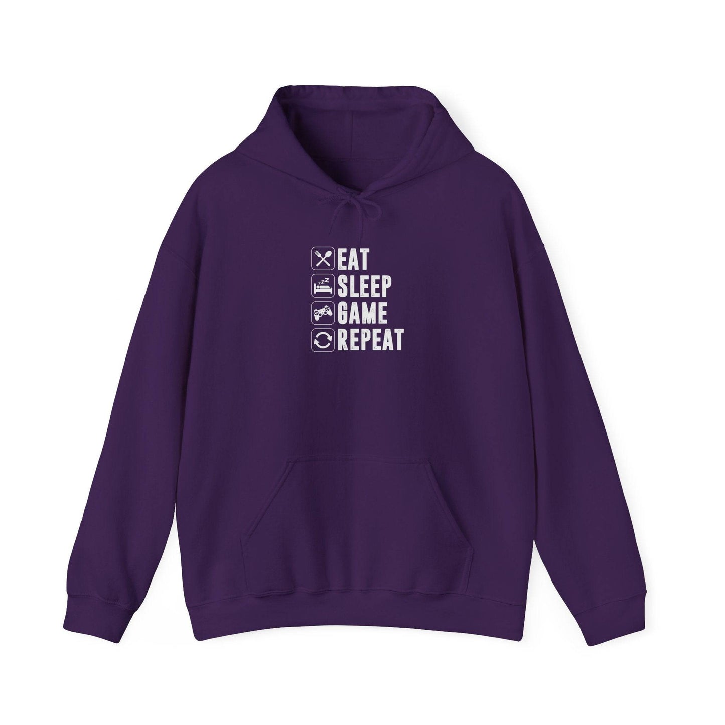 Eat Sleep Game Repeat Hoodie - Gamer Life Unisex Hoodie for Video Game Lovers - Goateez Style