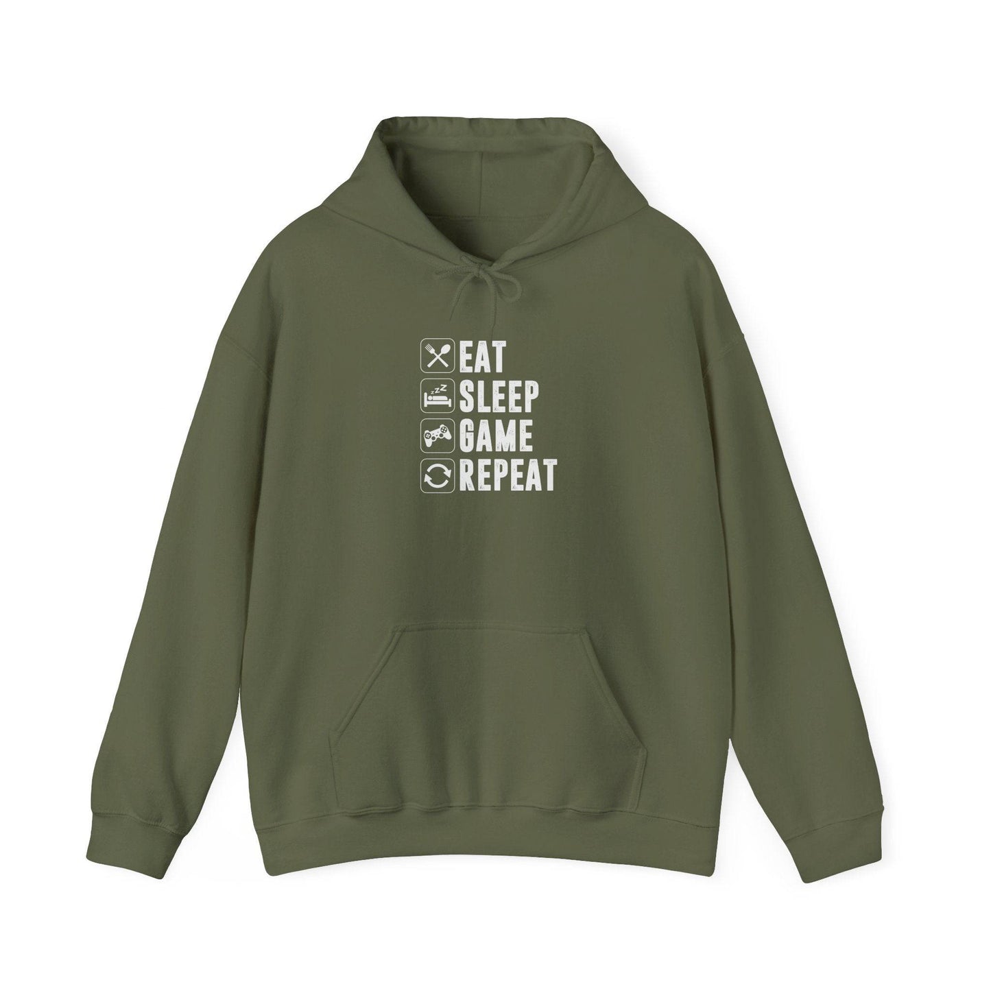 Eat Sleep Game Repeat Hoodie - Gamer Life Unisex Hoodie for Video Game Lovers - Goateez Style