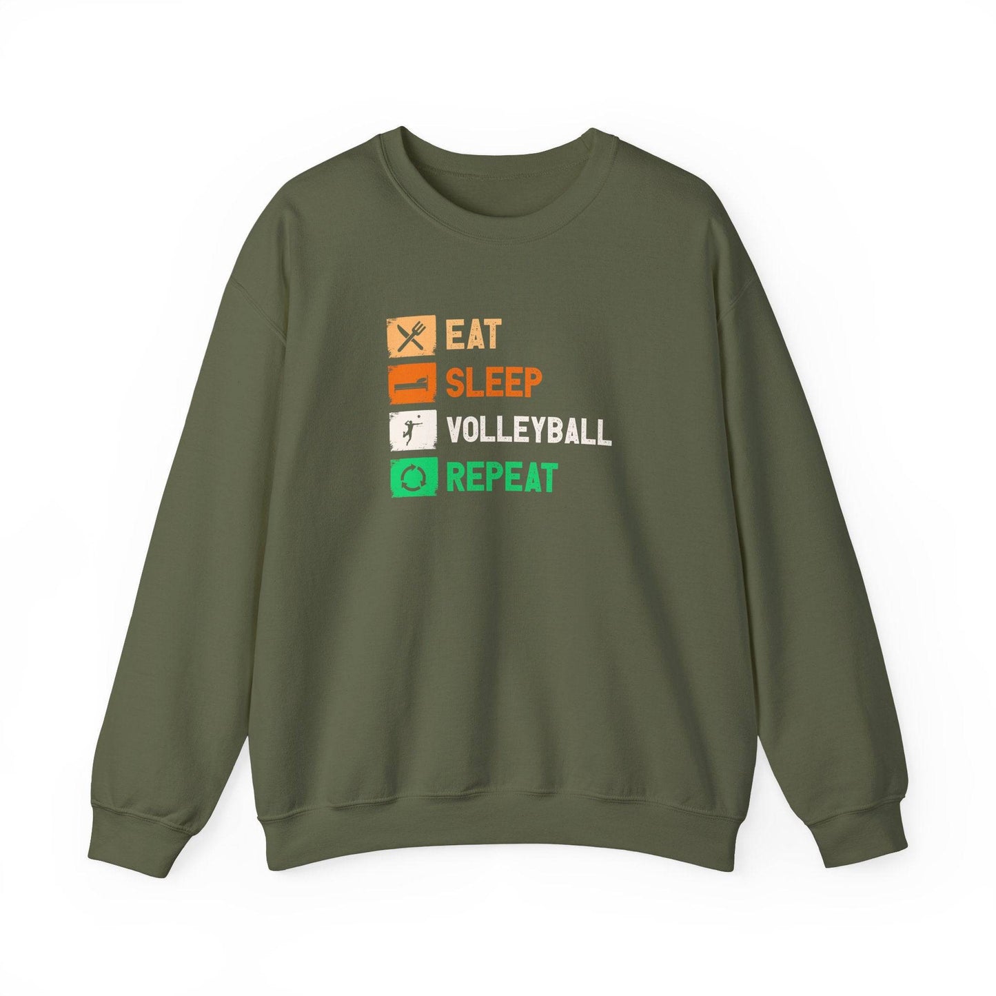 Eat Sleep Volleyball Repeat Sweatshirt - Fun Volleyball Hoodie - Goateez Style