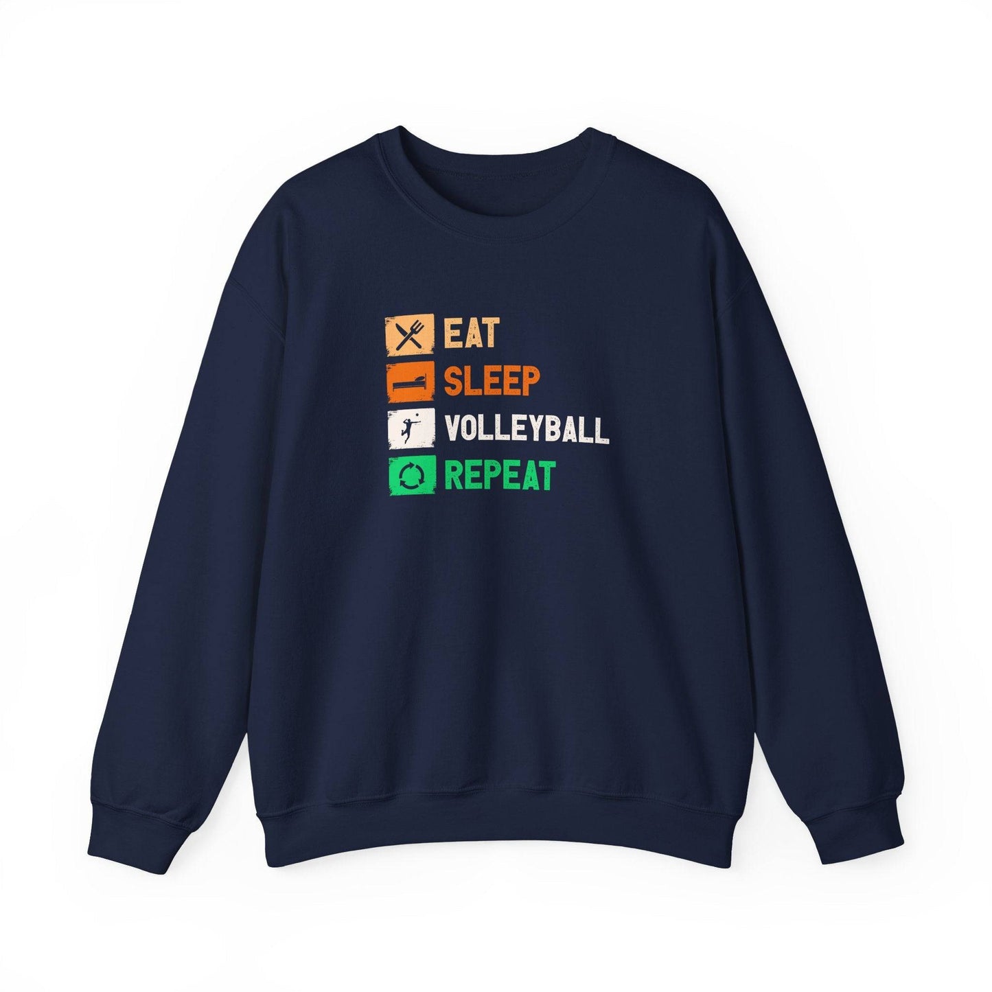 Eat Sleep Volleyball Repeat Sweatshirt - Fun Volleyball Hoodie - Goateez Style