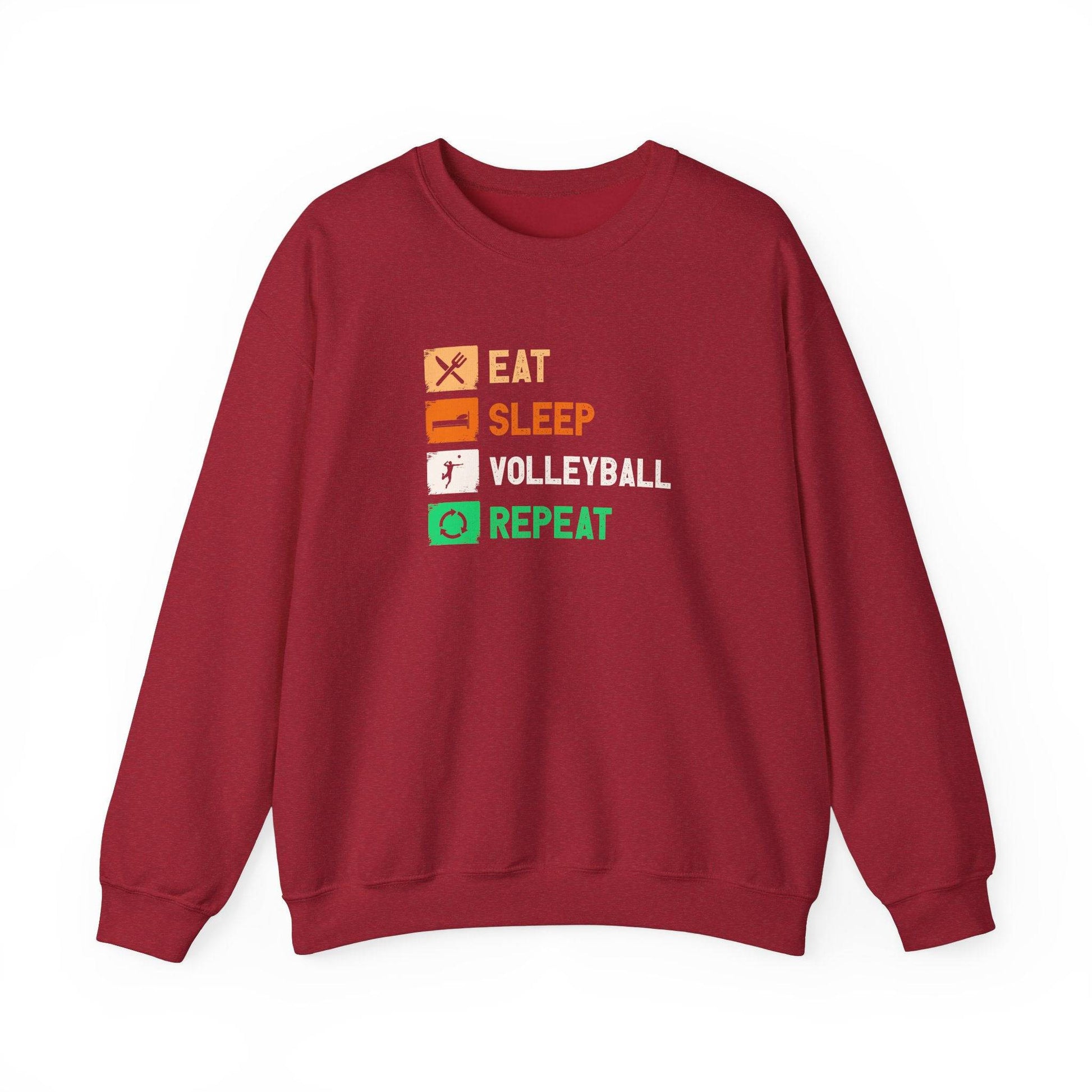 Eat Sleep Volleyball Repeat Sweatshirt - Fun Volleyball Hoodie - Goateez Style