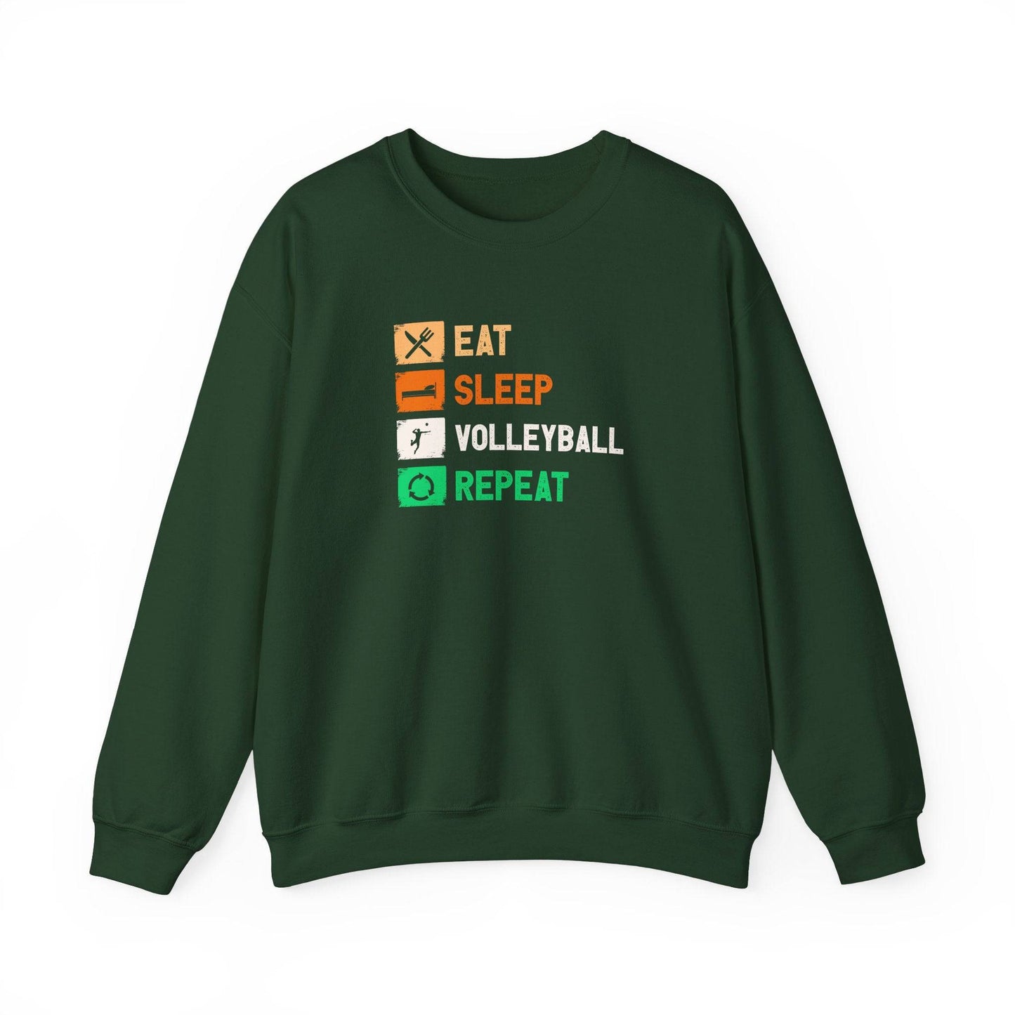 Eat Sleep Volleyball Repeat Sweatshirt - Fun Volleyball Hoodie - Goateez Style