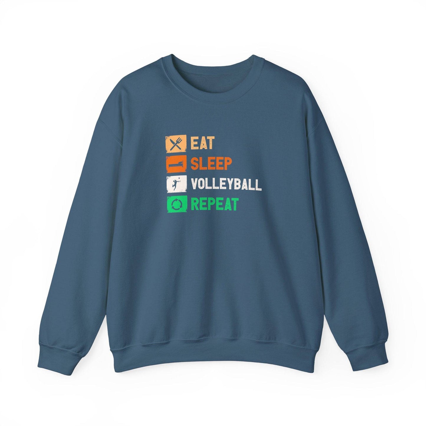 Eat Sleep Volleyball Repeat Sweatshirt - Fun Volleyball Hoodie - Goateez Style