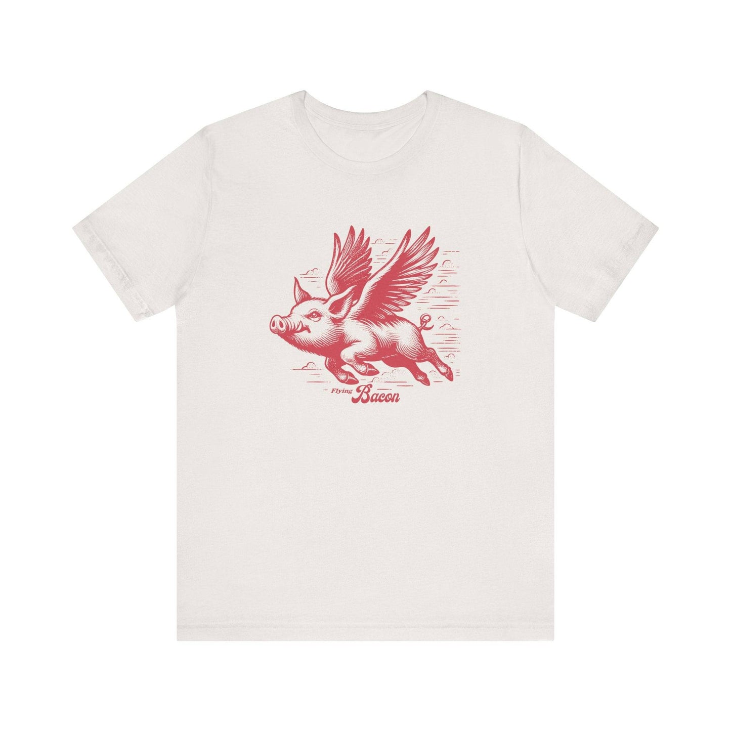 Flying Bacon T-Shirt - Hilarious Flying Pig Tee - Goateez Style