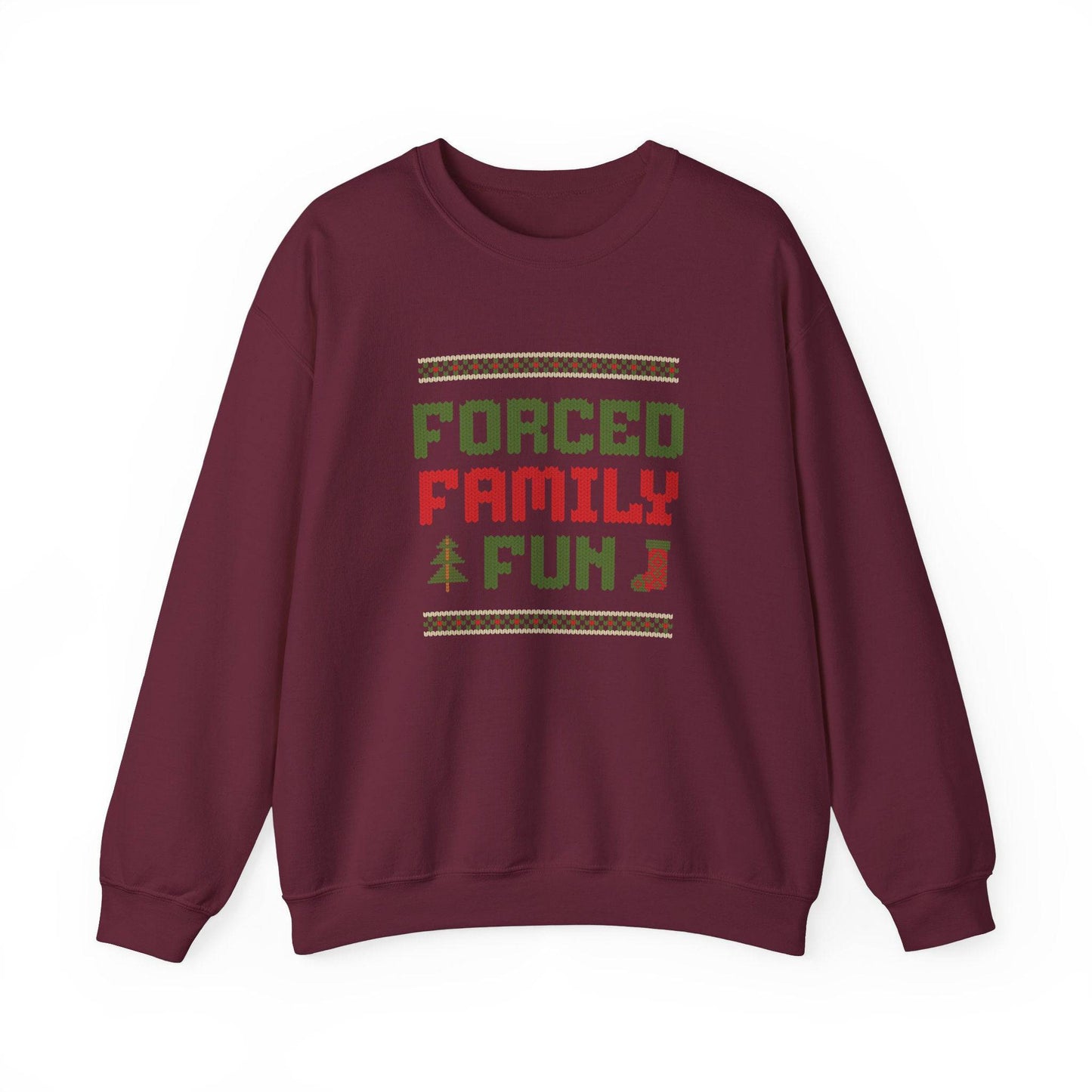 Forced Family Fun Christmas Sweatshirt - Funny Holiday Wear - Goateez Style