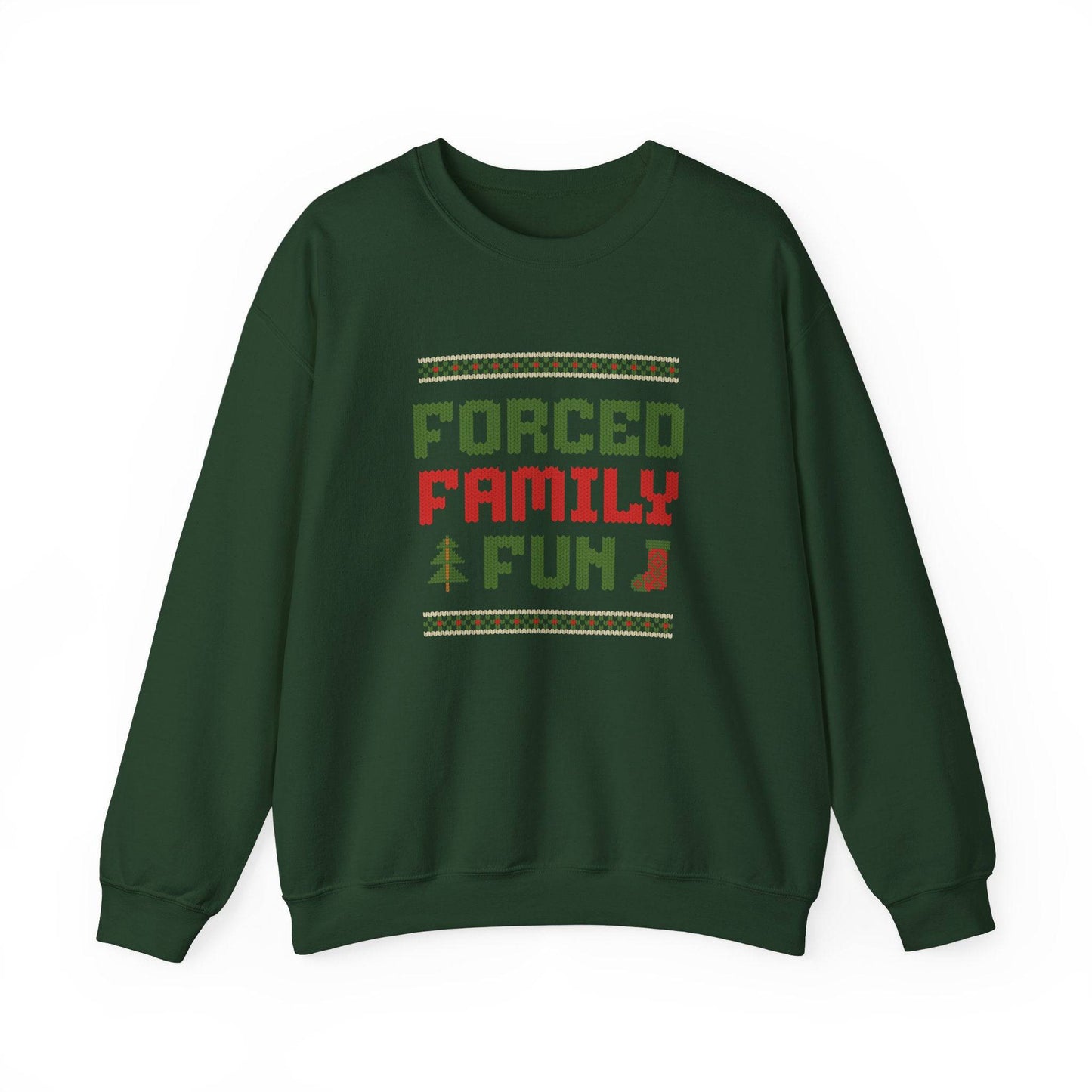 Forced Family Fun Christmas Sweatshirt - Funny Holiday Wear - Goateez Style