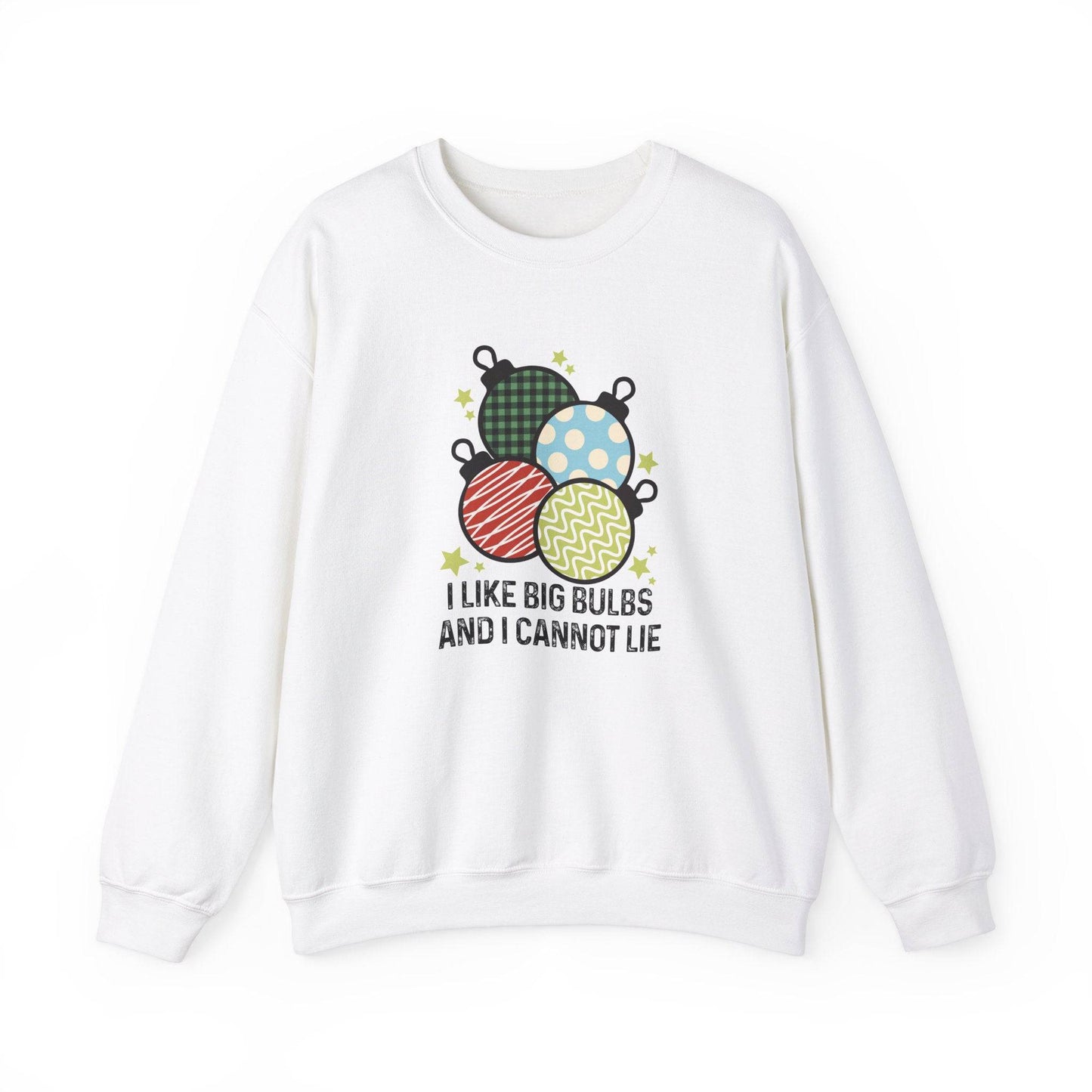Fun Holiday Ornament Sweatshirt - I Like Big Bulbs Design - Goateez Style