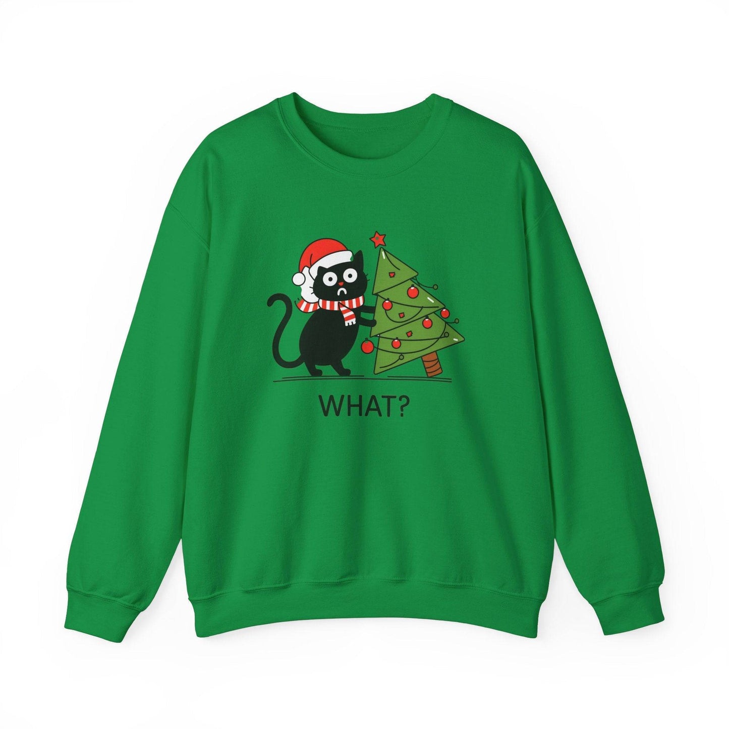 Funny Black Cat Christmas Sweatshirt - Holiday Humor for Cat Lovers - Goateez Style