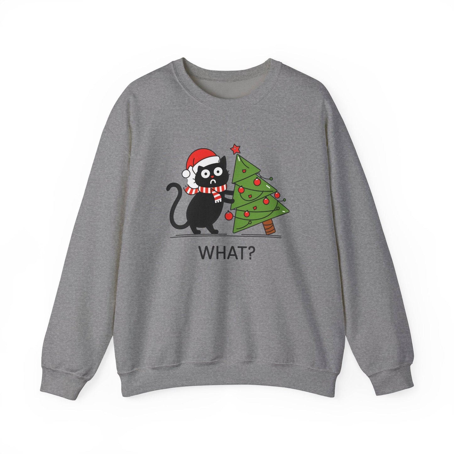 Funny Black Cat Christmas Sweatshirt - Holiday Humor for Cat Lovers - Goateez Style