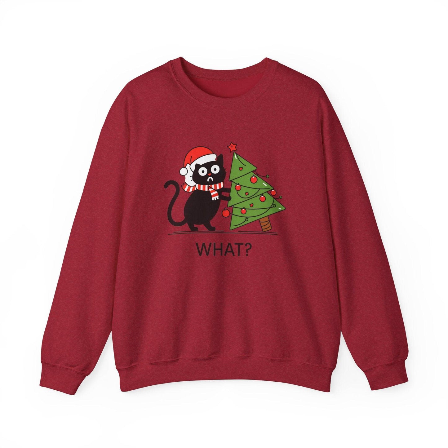 Funny Black Cat Christmas Sweatshirt - Holiday Humor for Cat Lovers - Goateez Style