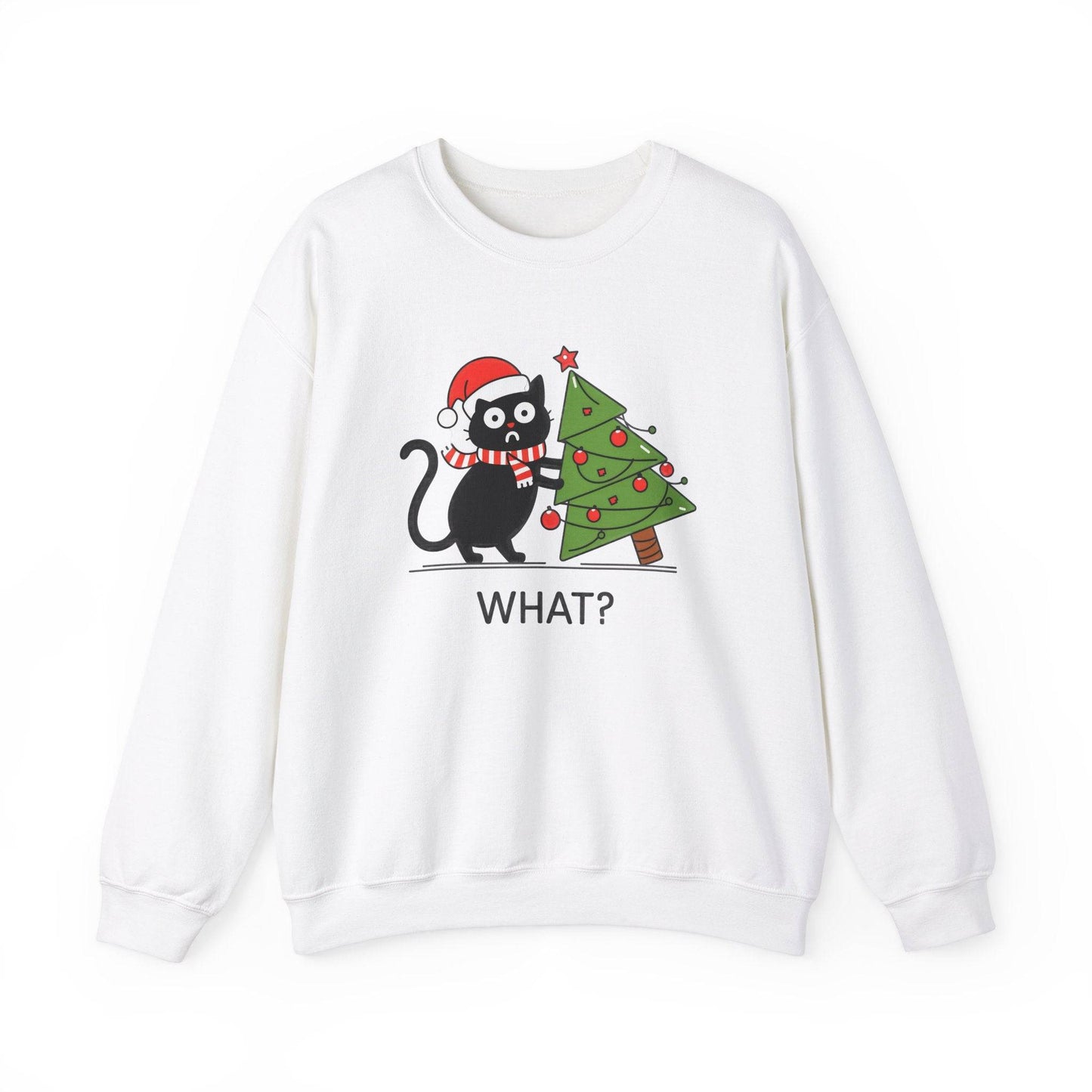 Funny Black Cat Christmas Sweatshirt - Holiday Humor for Cat Lovers - Goateez Style