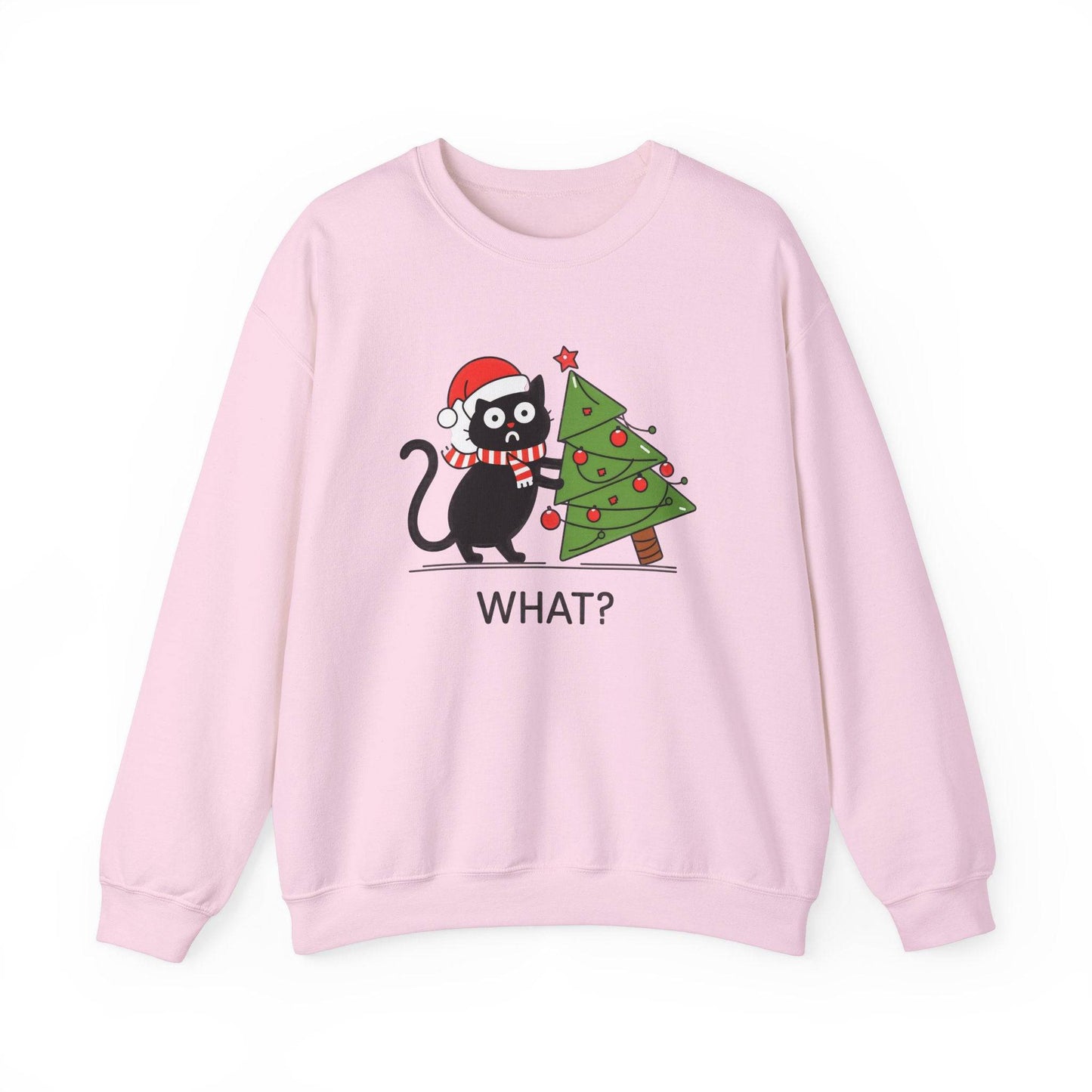 Funny Black Cat Christmas Sweatshirt - Holiday Humor for Cat Lovers - Goateez Style