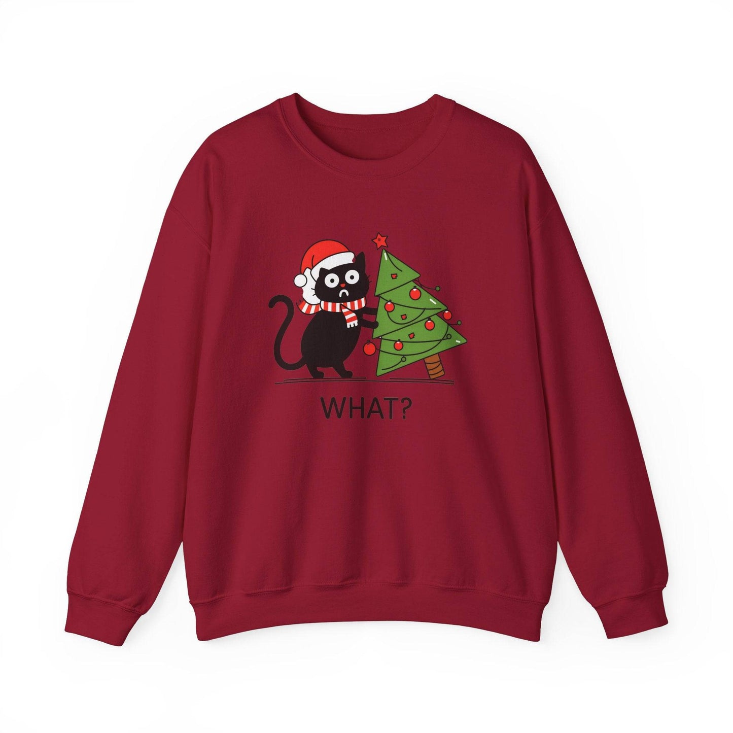 Funny Black Cat Christmas Sweatshirt - Holiday Humor for Cat Lovers - Goateez Style