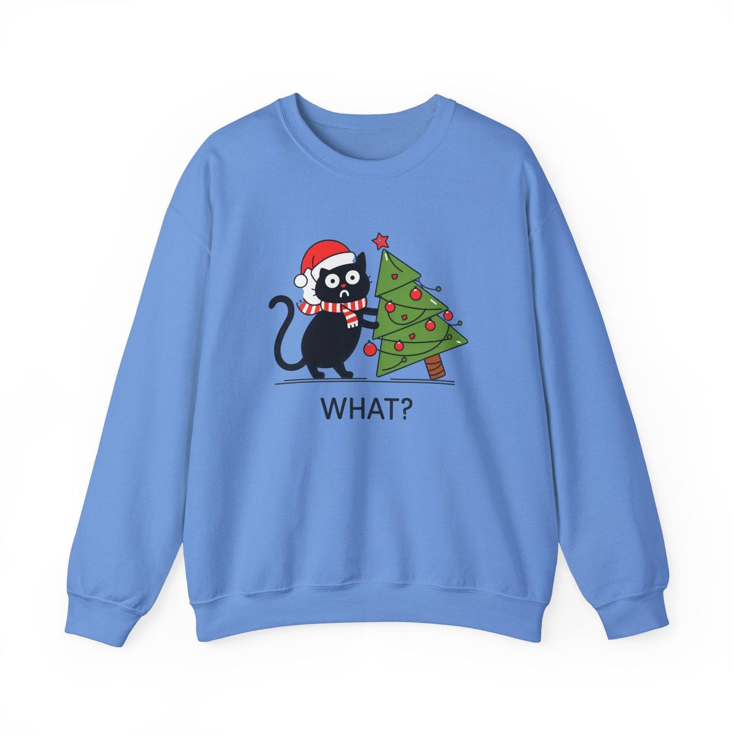 Funny Black Cat Christmas Sweatshirt - Holiday Humor for Cat Lovers - Goateez Style