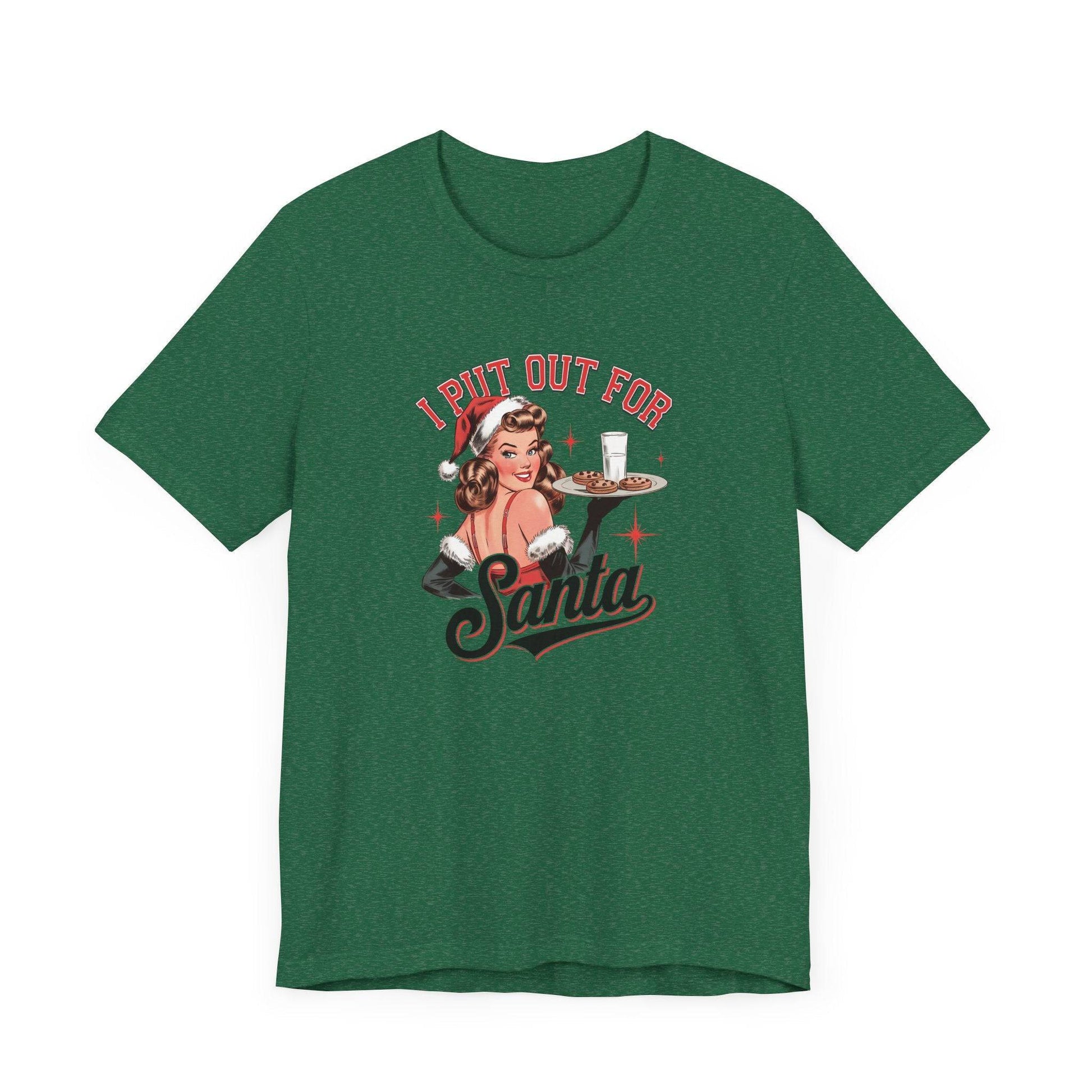 Funny Christmas T-Shirt - I Put Out for Santa - Retro Holiday Humor Tee - Goateez Style